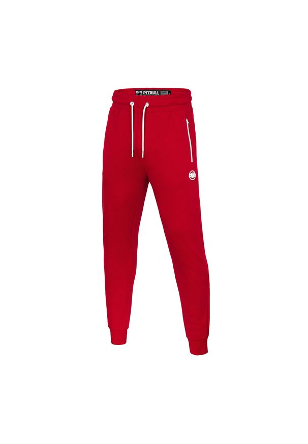 PITBULL WEST COAST - Spodnie do MMA męskie Pitbull West Coast Trackpants Small Logo Terry Group. Kolor: czerwony