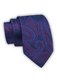 Krawat Alties (7 cm) - Niebieski w Duży Wzór. Kolor: niebieski. Materiał: tkanina. Styl: elegancki, wizytowy