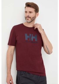 Helly Hansen t-shirt HH LOGO T-SHIRT męski kolor bordowy z aplikacją 33979. Okazja: na co dzień. Kolor: czerwony. Materiał: dzianina. Wzór: aplikacja. Styl: casual #1