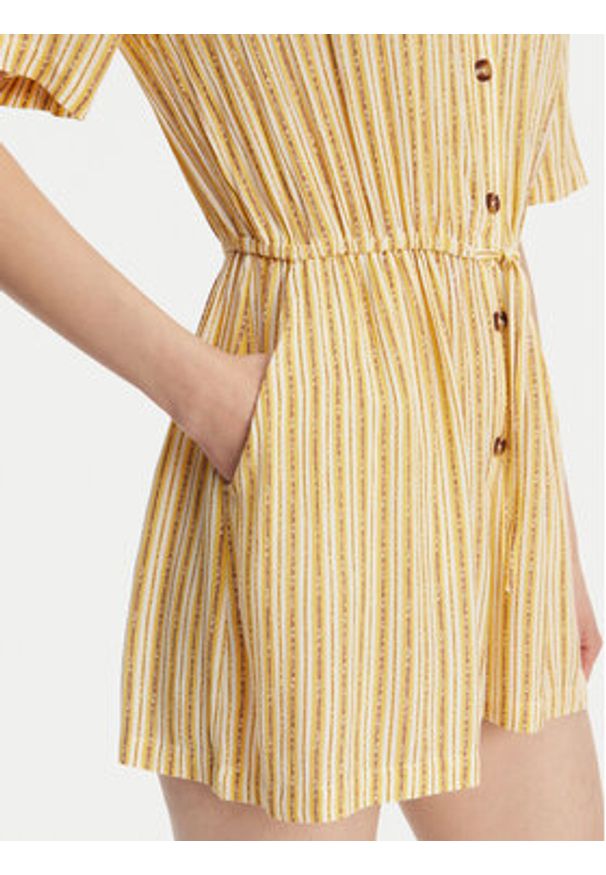 Roxy Kombinezon ERJWO03018 Żółty. Kolor: żółty. Materiał: wiskoza
