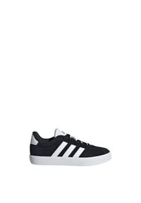 Adidas - Buty VL Court 3.0 Kids. Kolor: wielokolorowy, biały, czarny. Materiał: zamsz, materiał. Sport: turystyka piesza #1