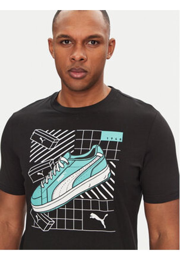 Puma T-Shirt Sneaker 684830 Czarny Regular Fit. Kolor: czarny. Materiał: bawełna
