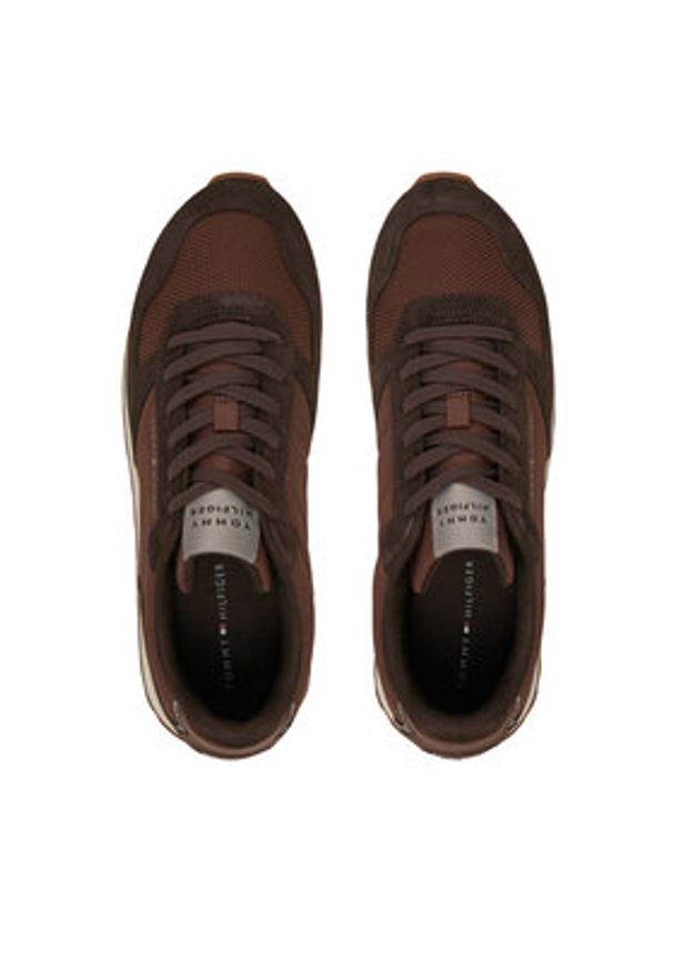 TOMMY HILFIGER - Tommy Hilfiger Sneakersy New Runner Eva Trainers FM0FM05454 Brązowy. Kolor: brązowy. Materiał: materiał