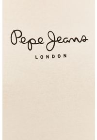 Pepe Jeans - Bluzka New Virginia. Okazja: na co dzień. Kolor: biały. Materiał: bawełna, dzianina, elastan. Wzór: nadruk. Styl: casual #3
