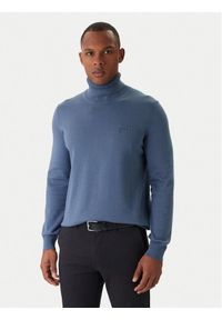 BOSS Sweter Akiro S 50527573 Niebieski Regular Fit. Kolor: niebieski. Materiał: bawełna