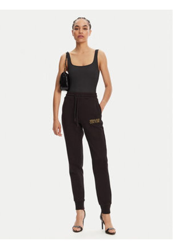 Versace Jeans Couture Spodnie dresowe 78HAAT06 Czarny Regular Fit. Kolor: czarny. Materiał: bawełna