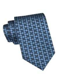 Męski Krawat - Angelo di Monti - Niebieski, Gęste Groszki. Kolor: niebieski. Materiał: tkanina. Wzór: grochy. Styl: wizytowy, elegancki