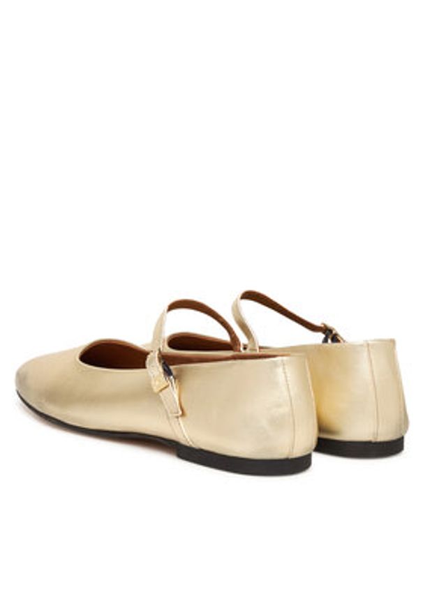 TOMMY HILFIGER - Tommy Hilfiger Baleriny Hilfiger Gold Ballerinas FW0FW09320 Złoty. Kolor: złoty. Materiał: skóra