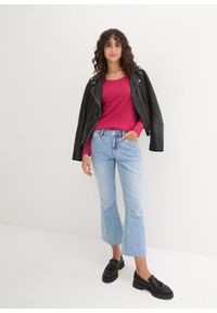 bonprix - Bluzka z długim rękawem z czystej bawełny organicznej. Kolor: różowy. Materiał: bawełna. Długość rękawa: długi rękaw. Długość: długie. Wzór: prążki #3