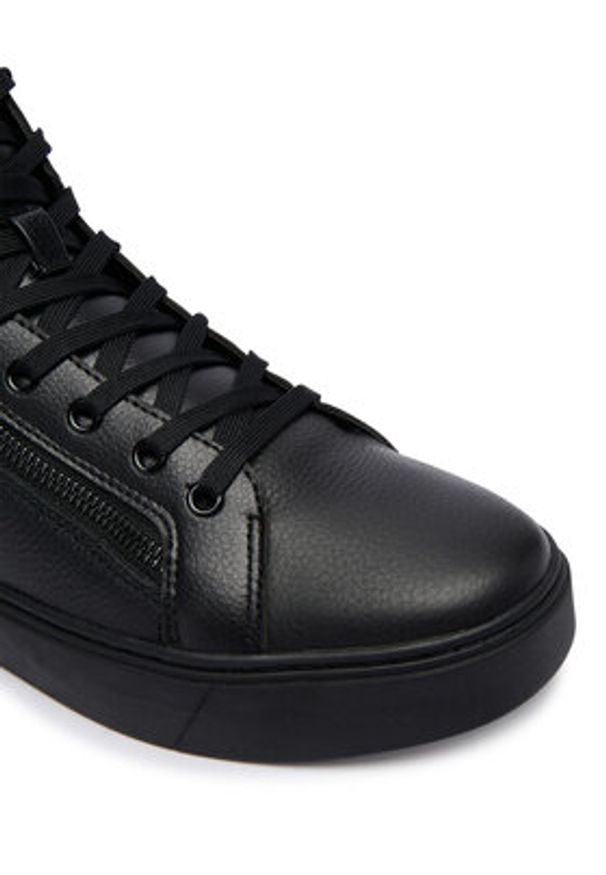 Calvin Klein Sneakersy Classic Cup Mid Laceup Zip Lth YM0YM01428 Czarny. Kolor: czarny. Materiał: skóra