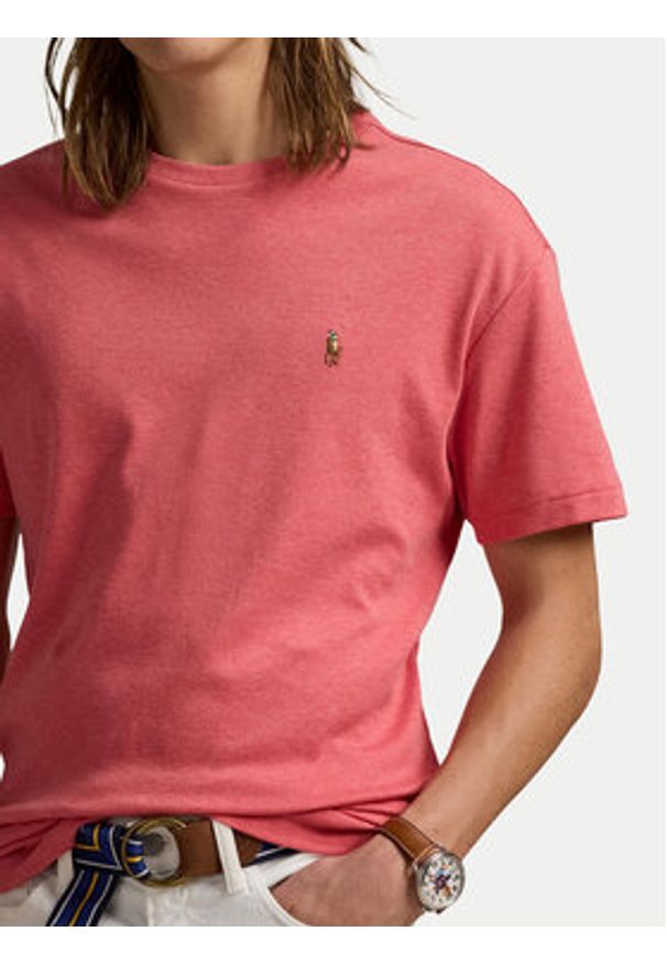 Polo Ralph Lauren T-Shirt 710740727033 Różowy Slim Fit. Typ kołnierza: polo. Kolor: różowy. Materiał: bawełna