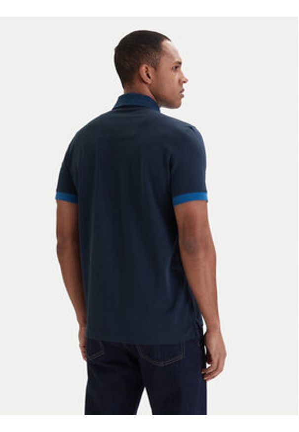 Aeronautica Militare Polo 261PO1908UP00191 Granatowy Slim Fit. Typ kołnierza: polo. Kolor: niebieski. Materiał: bawełna