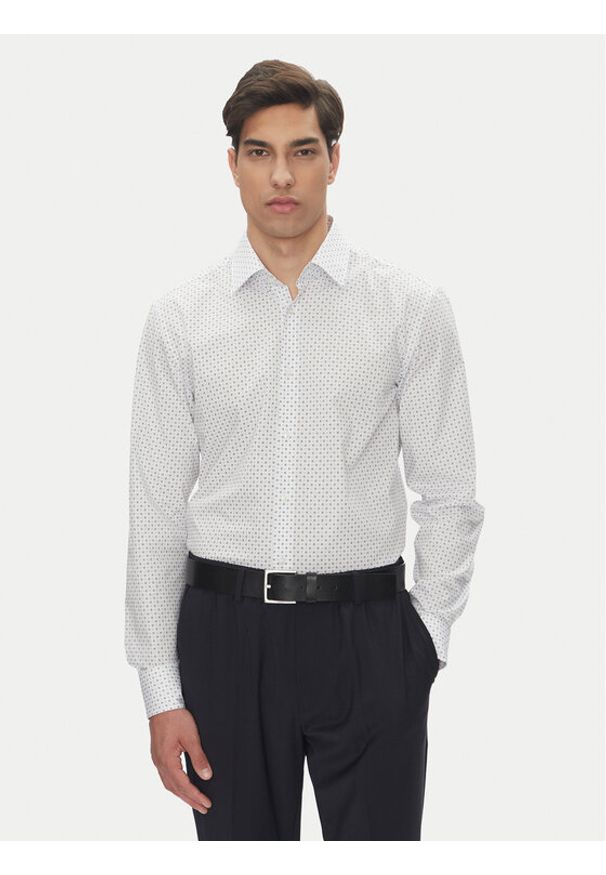 BOSS Koszula H-Hank-Kent-C1 50545147 Biały Slim Fit. Typ kołnierza: kołnierzyk klasyczny. Kolor: biały. Materiał: bawełna