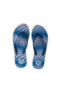 Klapki japonki basenowe plażowe klasyczne Arena Beach Tong. Okazja: na plażę. Kolor: niebieski, wielokolorowy, biały. Styl: klasyczny #1