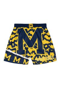 Mitchell & Ness - Szorty uniwersytet Michigan Wolverines NCAA Jumbotron 2.0 Sublimated. Kolor: żółty, niebieski, wielokolorowy. Sport: piłka nożna #1