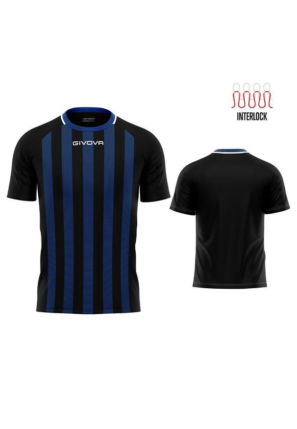Koszulka Givova Tratto Interlock, XL. Kolor: niebieski, wielokolorowy. Materiał: poliester. Sport: piłka nożna, fitness, kolarstwo