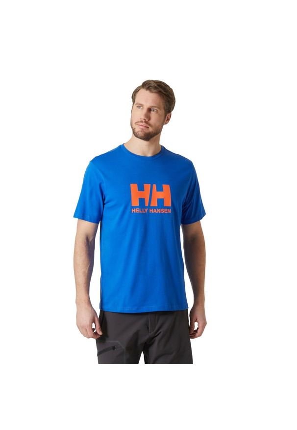 Koszulka męska Helly Hansen Logo 2.0. Kolor: niebieski. Sport: turystyka piesza