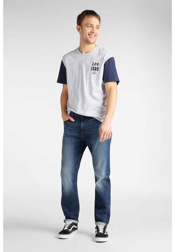 Lee - LEE COLOURBLOCK TEE MĘSKI T-SHIRT RELAXED FIT SHARP GREY MELE L60ERE03 112113342