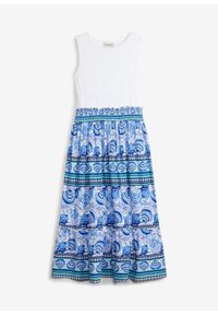 bonprix - Sukienka z dżerseju 2 w 1. Kolor: biały. Materiał: jersey. Sezon: lato #1