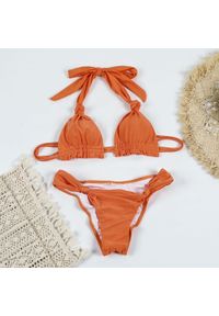 Intica - Bikini z wiązaniem na plecach regulowane na lato Valene. Kolor: pomarańczowy. Materiał: materiał