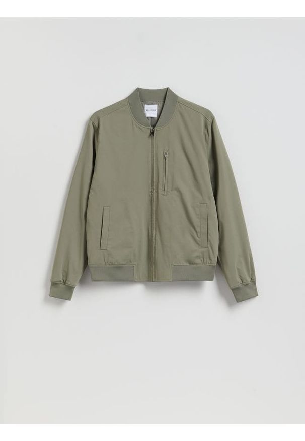 Reserved - Kurtka bomberka - szary. Kolor: szary. Materiał: materiał. Wzór: gładki
