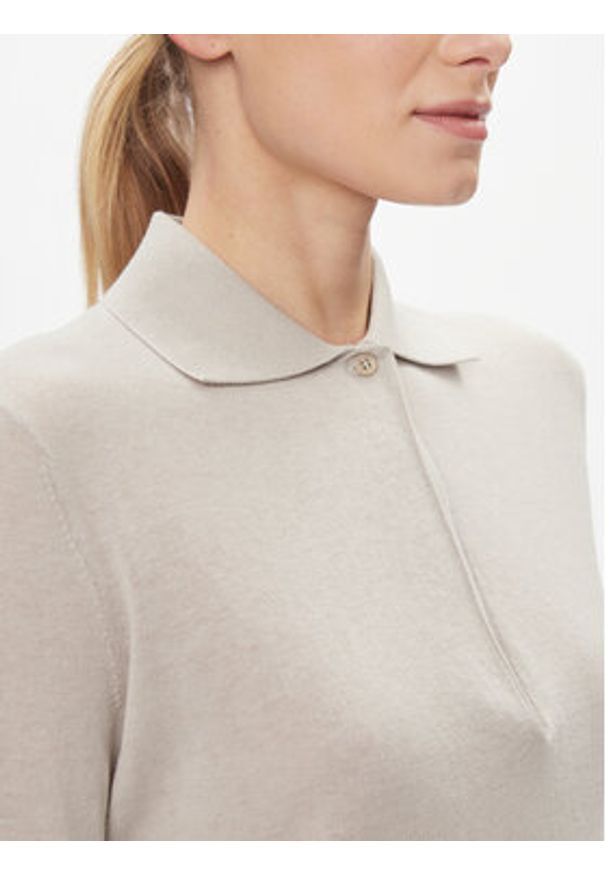Calvin Klein Polo K20K206915 Beżowy Slim Fit. Typ kołnierza: polo. Kolor: beżowy. Materiał: bawełna