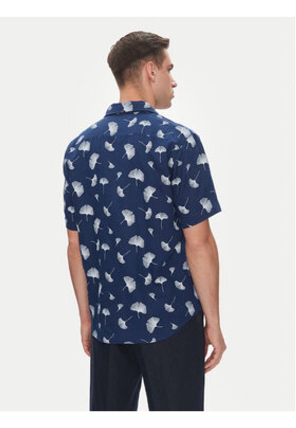 Pierre Cardin Koszula C6 45610.0486 Granatowy Regular Fit. Kolor: niebieski. Materiał: len