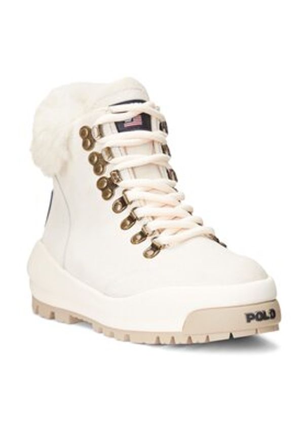 Polo Ralph Lauren Botki 804917245001 Écru. Materiał: skóra, zamsz