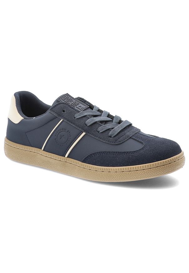 Big-Star - Granatowe Sneakersy Big Star Modne Obuwie Męskie. Okazja: na co dzień. Zapięcie: sznurówki. Kolor: niebieski. Materiał: guma, materiał. Szerokość cholewki: normalna. Sport: turystyka piesza