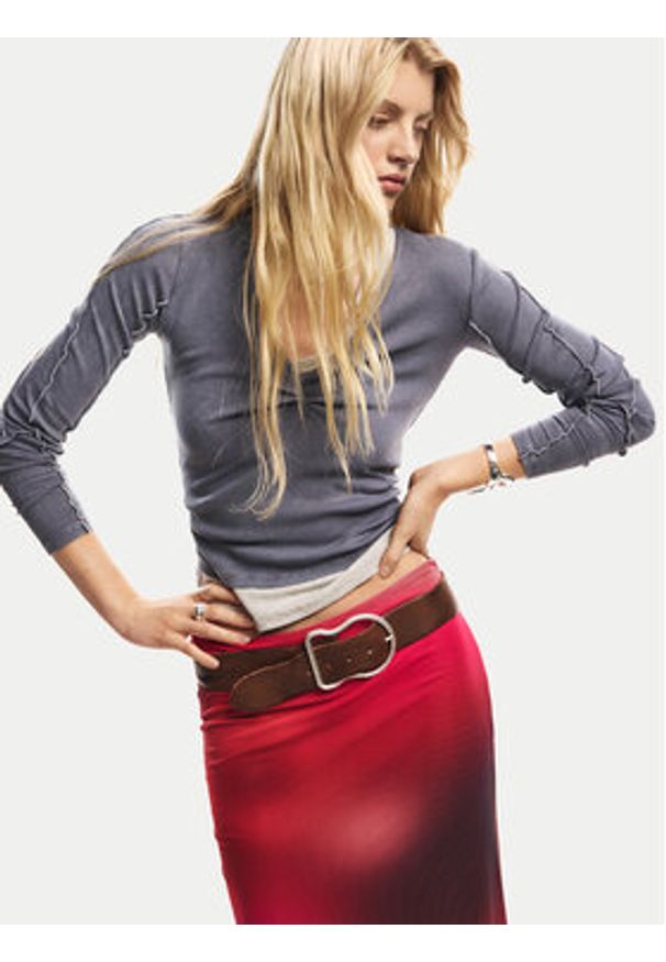 Desigual Spódnica ołówkowa Asmee 26SWFK02 Czerwony Slim Fit. Kolor: czerwony. Materiał: syntetyk