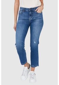 7 FOR ALL MANKIND Niebieskie jeansy damskie THE STRAIGHT CROP SLIM ILLUSION, Rozmiar 28. Kolor: niebieski #1