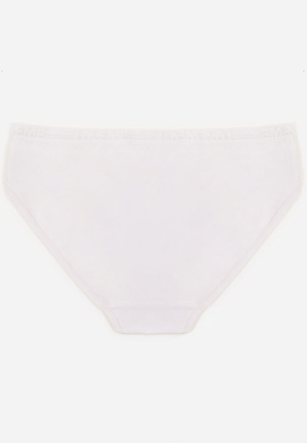 Born2be - Białe Majtki Figi z Bawełną i Ozdobnymi Napisami Phioreia. Kolor: biały. Materiał: bawełna. Wzór: napisy