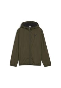 Puma - Młodzieżowa wiatrówka z podszewką z dzianiny PUMA Dark Olive Green. Kolor: zielony. Materiał: dzianina