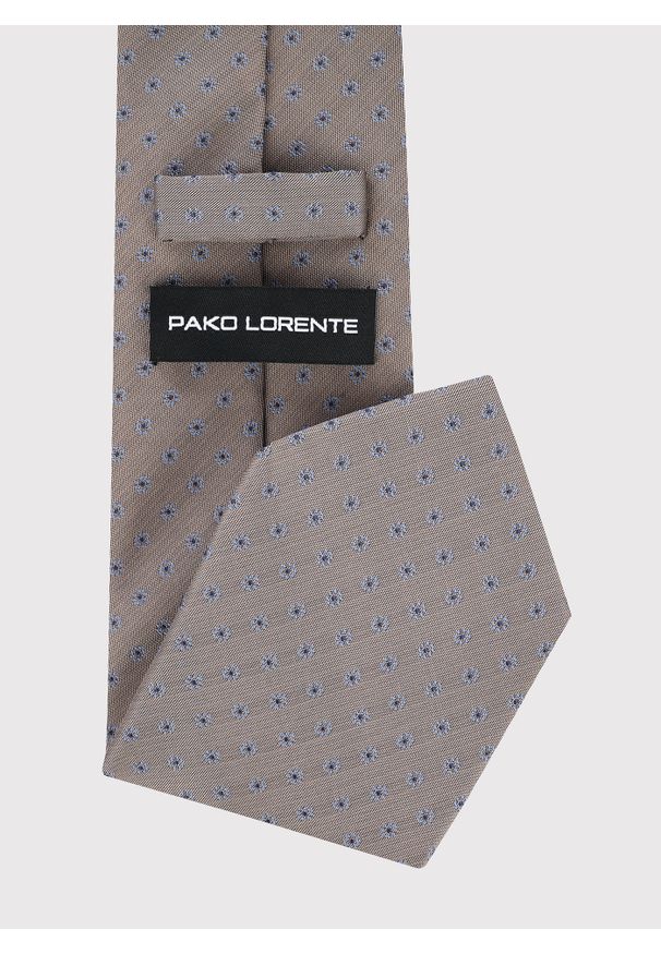 Pako Lorente - PAKO LORENTE – Beżowy krawat w mikrowzór. Kolor: beżowy. Materiał: poliester
