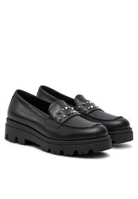 TwinSet - TWINSET Loafersy Mocassino 242GCJ024 Czarny. Kolor: czarny. Materiał: skóra #4