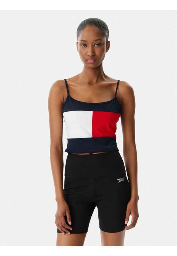 TOMMY HILFIGER - Tommy Hilfiger Top UW0UW06576 Granatowy. Kolor: niebieski. Materiał: syntetyk
