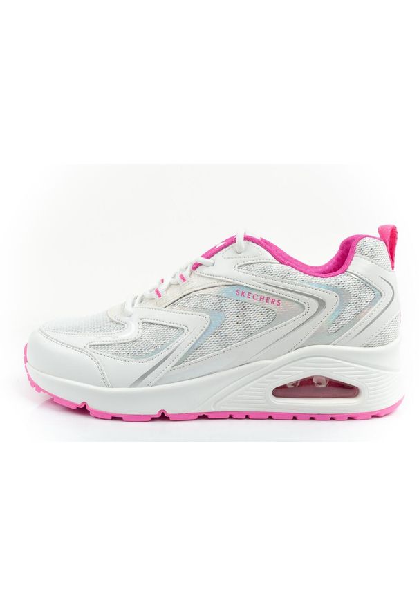 skechers - Buty sportowe damskie Skechers Uno-So Wavy. Kolor: różowy, biały, wielokolorowy. Materiał: skóra ekologiczna, tkanina. Szerokość cholewki: normalna. Wzór: aplikacja. Model: Skechers Sport. Sport: turystyka piesza