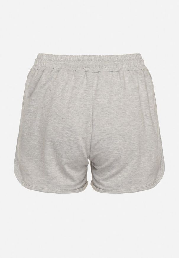 Born2be - Jasnoszare Dresowe Szorty z Bawełną High Waist Floratess. Okazja: do pracy, na spacer. Stan: podwyższony. Kolor: szary. Materiał: bawełna, dresówka. Długość: krótkie. Wzór: kwiaty. Sezon: lato. Styl: elegancki