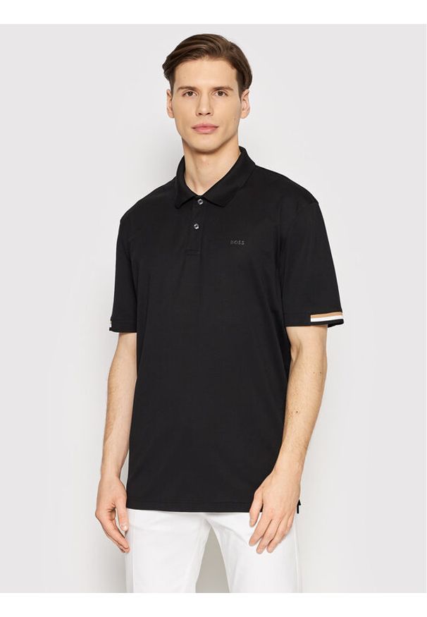 BOSS - Boss Polo Parlay 147 50467113 Czarny Regular Fit. Typ kołnierza: polo. Kolor: czarny. Materiał: bawełna