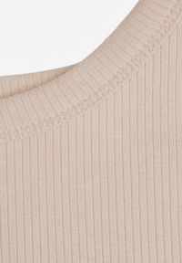 Renee - Beżowy Top na Ramiączkach Basic Prążkowany Zitira. Okazja: na co dzień. Kolor: beżowy. Materiał: prążkowany. Długość rękawa: na ramiączkach. Styl: casual #4