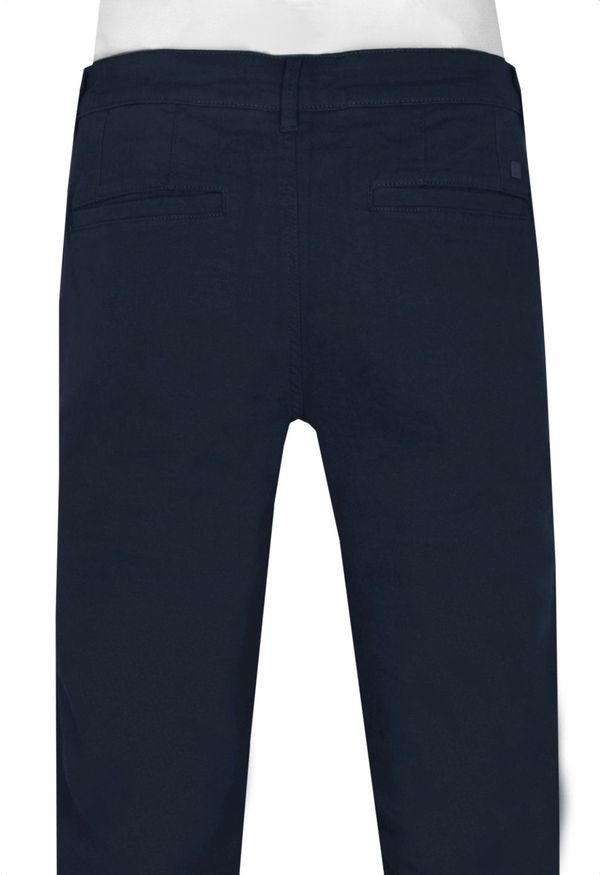 Męskie Spodnie Bawełniane (Chinos) - Pako Jeans - Granatowe. Kolor: niebieski. Materiał: bawełna