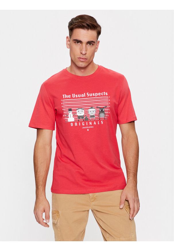Jack & Jones - Jack&Jones T-Shirt 12246605 Czerwony Standard Fit. Kolor: czerwony. Materiał: bawełna