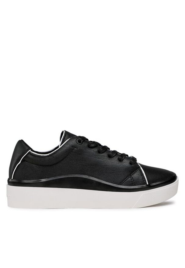 Calvin Klein Sneakersy Cupsole Wave Lace Up HW0HW01349 Czarny. Kolor: czarny. Materiał: skóra