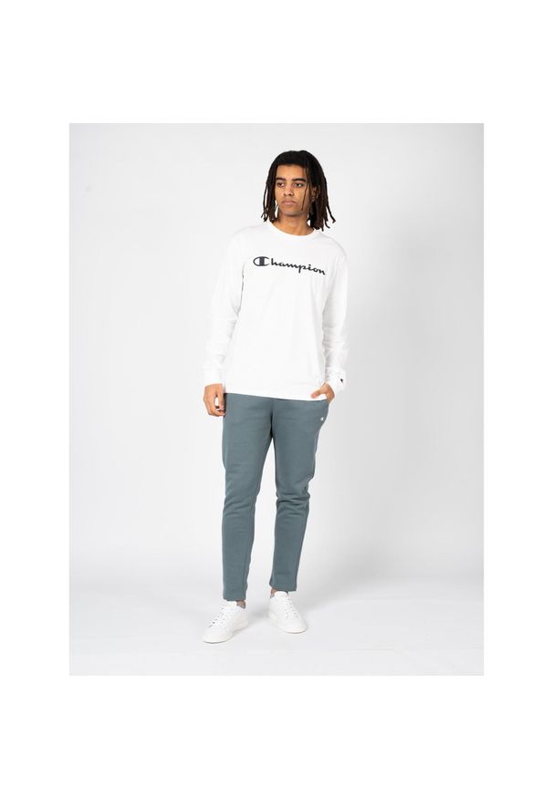 Champion - Longsleeve treningowy męski. Kolor: biały. Materiał: bawełna. Długość rękawa: długi rękaw