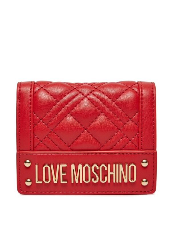 Love Moschino - LOVE MOSCHINO Duży Portfel Damski JC5601PP0ILA0500 Czerwony. Kolor: czerwony. Materiał: skóra