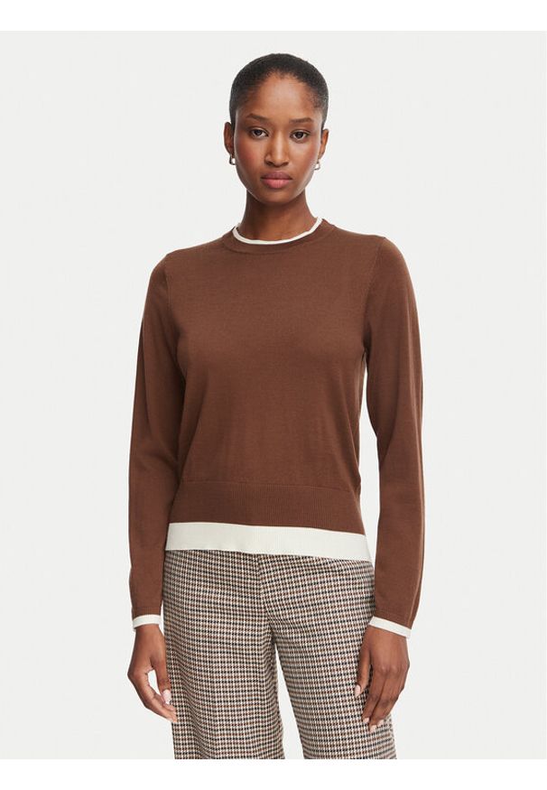 Marella Sweter Prugna 2625366181 Brązowy Regular Fit. Kolor: brązowy. Materiał: wełna
