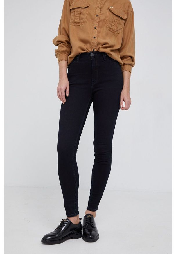 Lee jeansy Ivy Clean Zuri damskie high waist. Stan: podwyższony. Kolor: niebieski