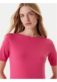 United Colors of Benetton - United Colors Of Benetton T-Shirt 3FJHD109K Różowy Slim Fit. Kolor: różowy. Materiał: bawełna #4