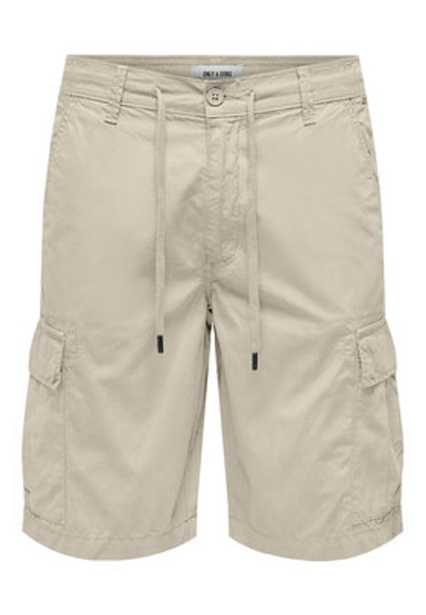 Only & Sons Szorty materiałowe Loc Cargo 22029214 Beżowy Regular Fit. Kolor: beżowy. Materiał: bawełna