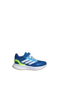 Adidas - Buty Runfalcon 5 Kids. Kolor: niebieski, wielokolorowy, biały, żółty. Materiał: materiał. Sport: bieganie